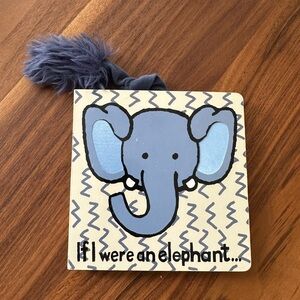 Jellycat Blue and Gray Elephant Book